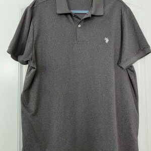 US Polo Assn Men's Gray 2 Button SS Polo Shirt XL